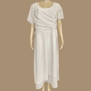 Le Bos Chiffon Draped Gold Flake Evening Gown Size 22W